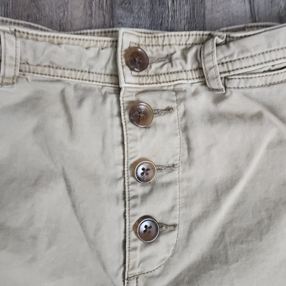 Everlane Wide Leg Crop Pants Women 4 Khaki Tan Button Fly Cotton Twill Mid Rise - Picture 2 of 13